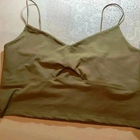 Abercrombie & fitch brown crop top with cut out XL - Picture 3 of 6